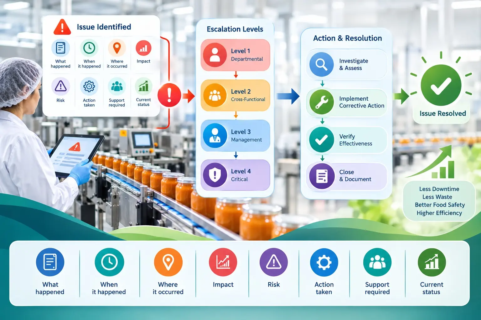 Escalation Systems in Food Manufacturing Solving Issues Before They Become Losses