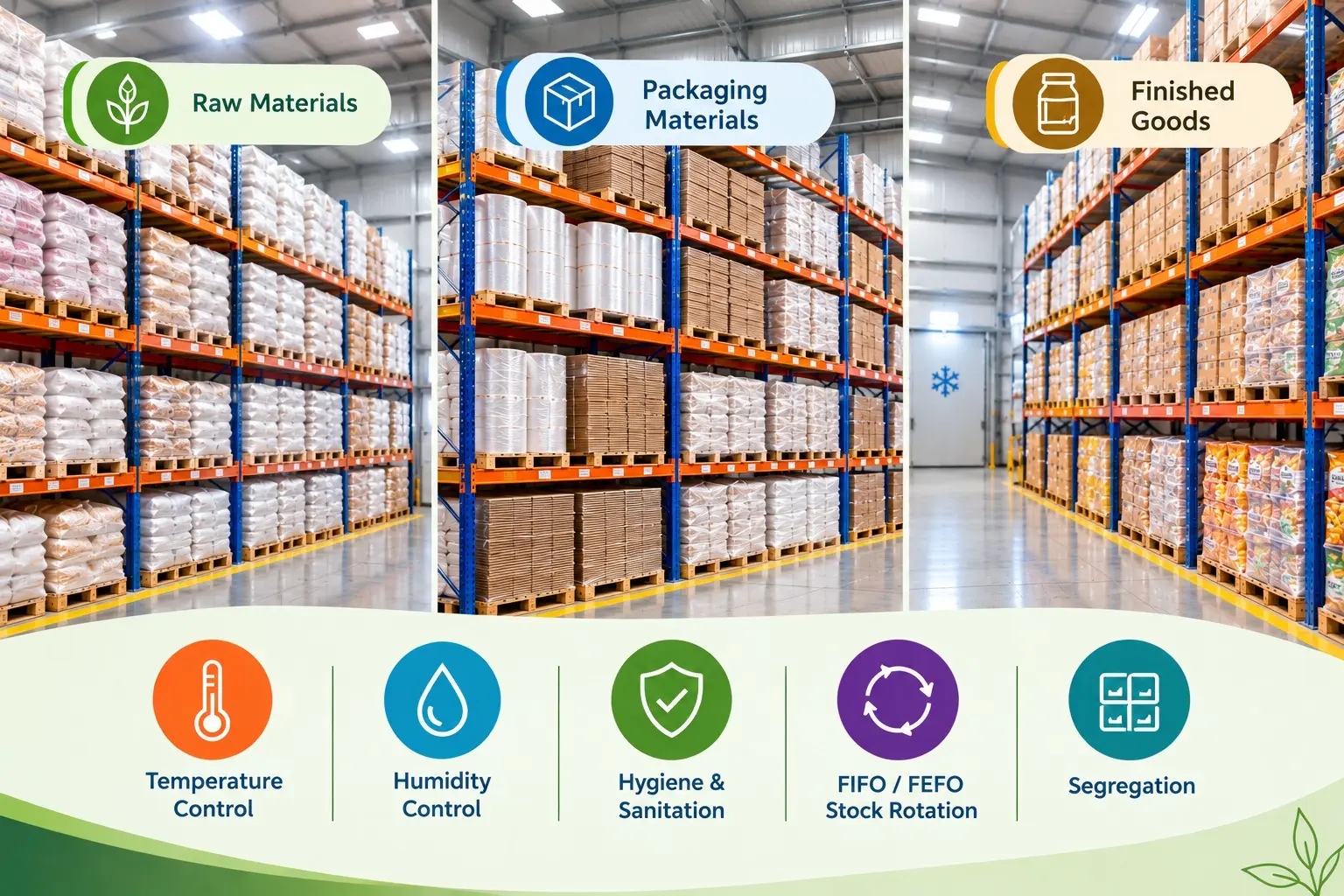 Storage Conditions for Raw Materials, Packaging Material and Finished Goods